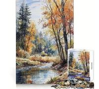 Whispering Autumn Stream Adult Jigsaw Puzzle1000 Pieces Mind Wellness Serene Activity Sharp Edges (50x75cm)