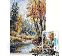 Whispering Autumn Stream Adults 1000 Pieces Puzzle Mental Fun Game Advanced Laser Cutting Tech Amusing Challenge for Waiting Time (38x26cm)