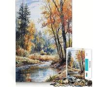 Whispering Autumn Stream Jigsaw Puzzles for Adults 1000 Mind Boost Game Uniform Size Precise Pieces Travel-friendly Brain Game Gift (50x75cm)