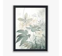 Whispering Botanicals No.1 - Minimal Leaf Study in Green and Cream Wall Art - Medium - Unframed