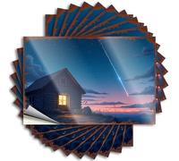 Whispering Cabin Under The Shooting Star Sky Retro Mold DIY | Neutral Decal Helmet Removable Vinyl Sticker Decal(6X9CM)