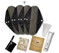 Whispering Fantasy Reusable Sanitary Pads Set Luxury 4-Pack Heavy Flow Luxury Large PLUS bonus Wet Bag Clothing Tape Derma V10 Bamboo Sheet Mask Cotton Pads