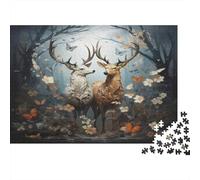 Whispering Forest Nature's Symphony 1000-Piece Puzzle for Adults, 38x26cm/1000pcs, Shared Family Time Around The Table; White Card Pieces for Tidy Handling