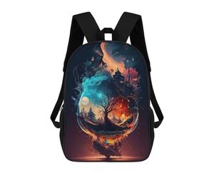 Whispering Forests A Surreal Journey Backpack, 3D Printed School Bag, School Lunch Bag, Travel Backpack, Friends Backpack, School Backpack for Girls And Boys 17inch