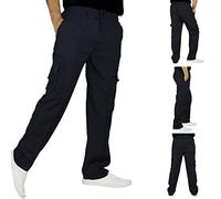 Whispering Jones London 2k19Dec Mens New Elasticated Cargo Combat Lightweight Work Cotton Trousers Pants Bottoms [Black, 2XL]