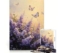 Whispering Lilacs︰ Butterfly Dance at Dusk 1000 Pieces Jigsaw Puzzles for Teenagers Think Training Mindful Escape Defined Edges Seasonal Gift (38x26cm)