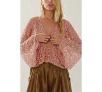 Whispering Love Lace Top at Free People in Dusty Himalayan, Size: Small - female