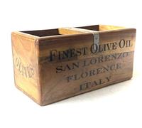 Whispering Pines Finest Olive Oil San Lorenzo Italian Style Wooden Storage Box Crate