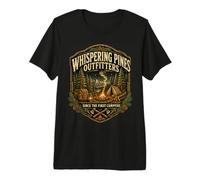 Whispering Pines Outfitters Camp Lantern Vintage Camping Premium T-Shirt