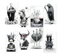 Whispering Tarot Deck, Mini Gothic Playing Cards, Portable Game Set with Illustrated Cards, Fortune Telling Deck for Social Interaction, Tarot Card with Unique Style, Card Game for Home Office