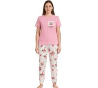 Whispering Threads Cotton Jersey Night Suit (UK, Alpha, M, Regular, Regular, Pink)
