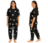 Whispering Threads Nightwear for Women (UK, Alpha, XL, Regular, Regular, Standard, Black - Heart)