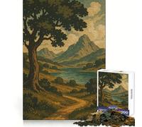 Whispering Trail to The Mountain Lake Hard Jigsaw Puzzle for Adults 1000 Pieces Focus Enhance Restful Activity Smooth Cut Winter Gift (38x26cm)