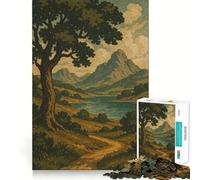 Whispering Trail to The Mountain Lake Jigsaw for Teenagers 1000 Pieces Mind Boost Fun Clean Cut Sturdy Components Heartwarming Gathering Activity (38x52cm)