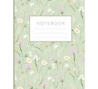 Whispering Wildflowers: A Floral Composition Notebook, Nature Inspired Notebook: Soft Green Cover with Delicate Bloom Design | College Ruled | 110 Pages