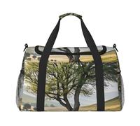 Whispering Winds Print Travel Duffel Bag for Men & Women, Foldable Travel Bags and Spacious Weekender Tote Bag for Storage Toiletry Luggage Personal Item, Black, L