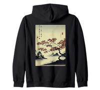 Whispers of Autumn Minimalist Japanese Ukiyo-e Landscape Zip Hoodie