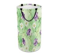 Whispers of Purple And White Laundry Basket with Handles Large Collapsible Laundry Bag Freestanding Waterproof Clothes Hamper Decor Storage of Dirty Clothe for Family Bathroom 86L