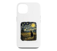 Whispers Of The Night Black Cat Van Gogh Inspired Starry Sky Case for iPhone 13