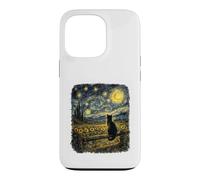Whispers Of The Night Black Cat Van Gogh Inspired Starry Sky Case for iPhone 13 Pro
