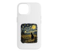 Whispers Of The Night Black Cat Van Gogh Inspired Starry Sky Case for iPhone 14