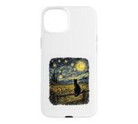 Whispers Of The Night Black Cat Van Gogh Inspired Starry Sky Case for iPhone 15 Plus
