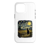 Whispers Of The Night Black Cat Van Gogh Inspired Starry Sky Case for iPhone 16 Pro Max
