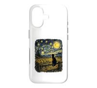 Whispers Of The Night Black Cat Van Gogh Inspired Starry Sky Case for iPhone 17