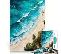 Whispers of The Surf Jigsaw 1000 Pieces for Teenagers Memory Train Fun Clean Seamless Connection Relaxing Indoor Group Activity (50x75cm)