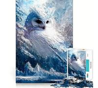 Whispers of Winter’s Owl Jigsaw 1000 Pieces Memory Skill Fun Smooth Edge Perfect Interlock Fun-filled Way to Fill Empty Hours (38x52cm)