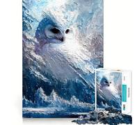 Whispers of Winter’s Owl Jigsaw Puzzle 1000 Pieces Mental Focus Game Precision Cut Smooth Edges Absorbing Activity for Quiet Nights (50x75cm)