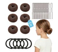 whisrvival 6pcs Small Hair Donut Bun Maker for Thin Fine Hair Won't Slip