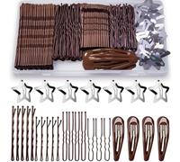 whisrvival Hair Pins Bobby Pins Brown, Bobby Pins for Women and Hair Pins for Buns Kit, Bobby Pins Brown Hair 2" 2.75", U Shape Pins 2" 2.36", Snap Star Hair Clips, Hair Pins Accessories for Women