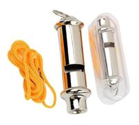 Whistle, 2 Pcs Metal Police Whistle with Lanyard Security Bobby Style Super Loud Emergency for Hike Climb Camp Outdoor, Silver