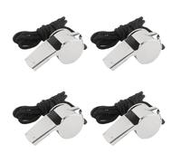Whistle, 4 Pcs Whistle for Coaches Stainless Steel Whistles with Lanyard Referee Whistle Emergency Coach Whistles Teacher Whistle Loud Crisp Sound Whistle for Adults Teachers Pet Training Sports