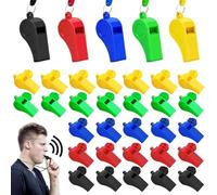 Whistle 50 PCS Coach Whistle Sports Whistles with Lanyard Bulk Whistle Emergency Hiking Whistle Loud Crisp Sound Plastic Whistles for Adults Kids Ideal for Referees Polices Outdoor Sports
