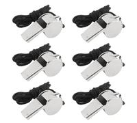 Whistle, 6 PCS Whistle for Coaches Stainless Steel Whistles with Lanyard Referee Whistle Emergency Coach Whistles Teacher Whistle Loud Crisp Sound Whistle for Adults Teachers Sports Pet Training