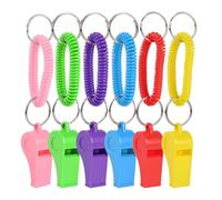 Whistle Bracelets 12 Pack Loud Crisp Sound with Coiled Wrist Keychain for Coach Referee Safety Emergency Sports