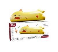 Whistle Harmonica For Kids Colorful Cartoon Musical Instrument For Boys And Girls Early Education Breathing Training Wind Toy Tgq390 (Yellow, 16x6x2.6cm)