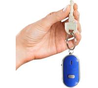 Whistle Key Finder, Beeping Keyfinder fob that makes noise, Voice Control Keychain Key chain Locator for Lost Keys, Smart Item Locator, Anti Lost Alarm LED Sound Keychain With And Flash Light (Blue)