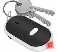 Whistle Key Finder, Beeping Keyfinder fob that makes noise, Voice Control Keychain Key chain Locator for Lost Keys, Smart Item Locator, Anti Lost Alarm LED Sound Keychain With And Flash Light (Black)