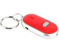 Whistle Key Finder, Beeping Keyfinder fob that makes noise, Voice Control Keychain Key chain Locator for Lost Keys, Smart Item Locator, Anti Lost Alarm LED Sound Keychain With And Flash Light (Red)