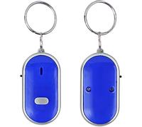 Whistle Key Finder, Beeping Keyfinder fob that makes noise, Voice Control Keychain Key chain Locator for Lost Keys, Smart Item Locator, Anti Lost Alarm LED Sound Keychain With And Flash Light (Blue)
