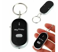 Whistle Key Finder Keyring - Smart Item Finder Locator with Sound and LED Flashlight - Anti-Lost Key Fob Finder for Car Keys, Wallet - Whistle Activation Key Locator Device - Best Gift (Black)