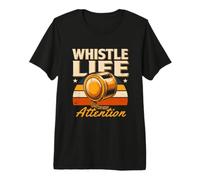 Whistle Life Attention Retro Coach Referee Premium T-Shirt