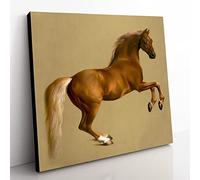 Whistlejacket by George Stubbs Classic Painting Canvas Wall Art Print Ready to Hang, Framed Picture for Living Room Bedroom Home Office Décor, 35x35 cm (14x14 Inch)