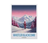 Whistler Blackcomb Canada Vintage Travel Poster Ski，Retro Metal Tin Sign/Plaque for Kitchen Lounge Garden Garage Pub Wall/Door(15x30cm）6x12 inch-CU86