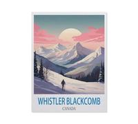 Whistler Blackcomb Canada Vintage Travel Posters Ski，Vintage Metal Sign Kitchen Bathroom Office Bar Coffee Garage Cave Home Living Wall Decor(30x40cm）12x16 inch-CU91