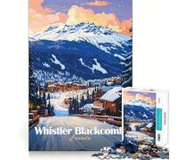 Whistler Blackcomb Ski Resort 1000 Piece Teenager Puzzles Mental Focus Game Precision Cut Smooth Edges Christmas Stocking Stuffer Game (38x52cm)