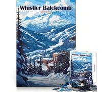 Whistler Blackcomb Ski Resort 1000 Pieces Puzzles for Adults Cognitive Boost Mindful Escape Tight Lock (38x52cm)
